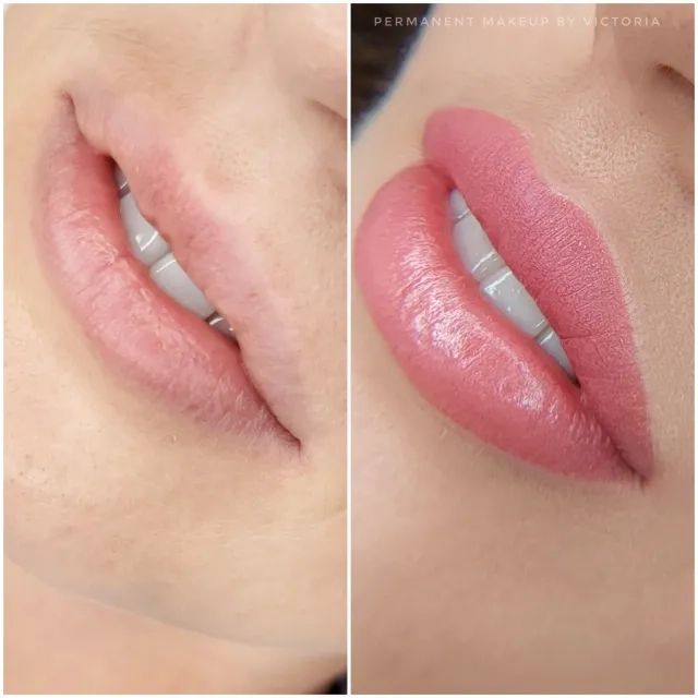 Before and After Lip Permanent Makeup