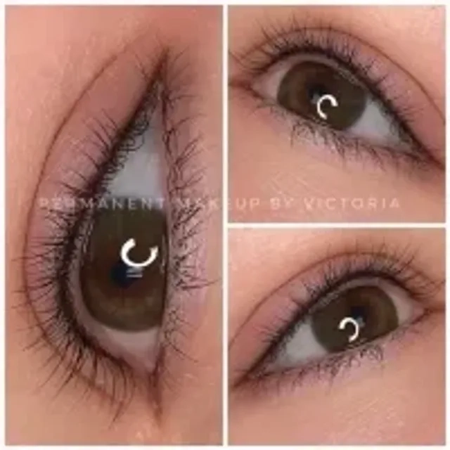 Close-up of eyes with permanent makeup