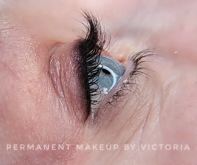 Close-up of Permanent Eyeliner Application