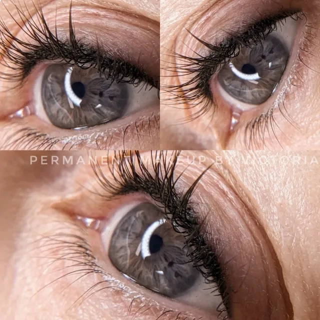 Close-up of Permanent Makeup Eyelash Enhancement