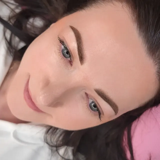 Close-up of Woman After Brow Treatment