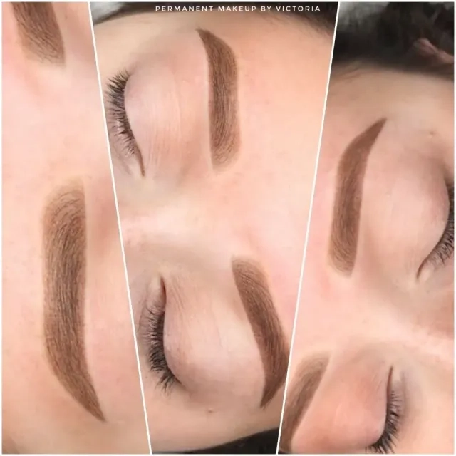 Permanent eyebrow makeup transformation